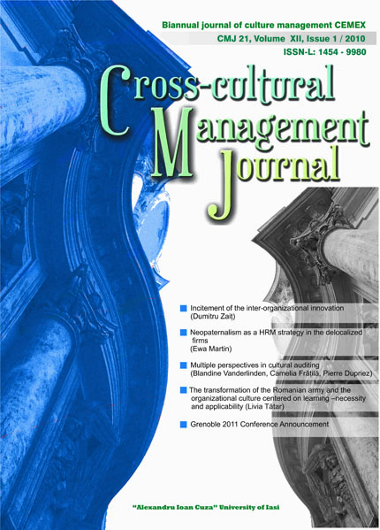 Volume XII, Cross-Cultural Management Journal