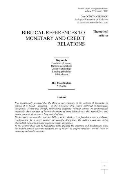 Volume XVI, Cross-Cultural Management Journal