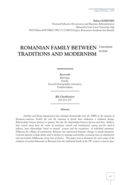 Volume XVII, Cross-Cultural Management Journal