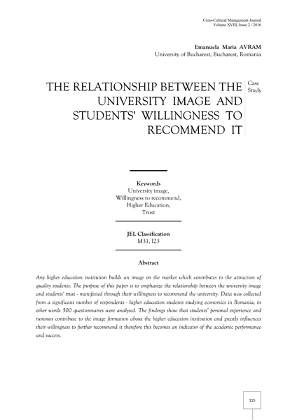 Volume XVIII, Cross-Cultural Management Journal