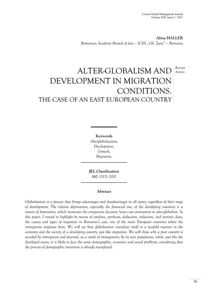 Volume XIX, Cross-Cultural Management Journal