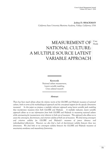 Volume XX, Issue 2, Cross-Cultural Management Journal