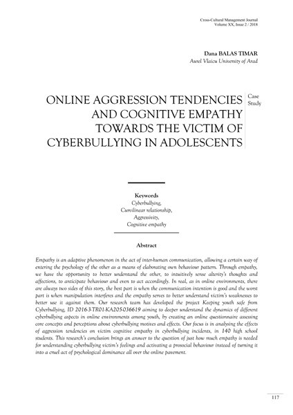 Volume XX, Issue 2, Cross-Cultural Management Journal