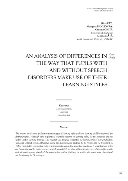Volume XX, Issue 2, Cross-Cultural Management Journal